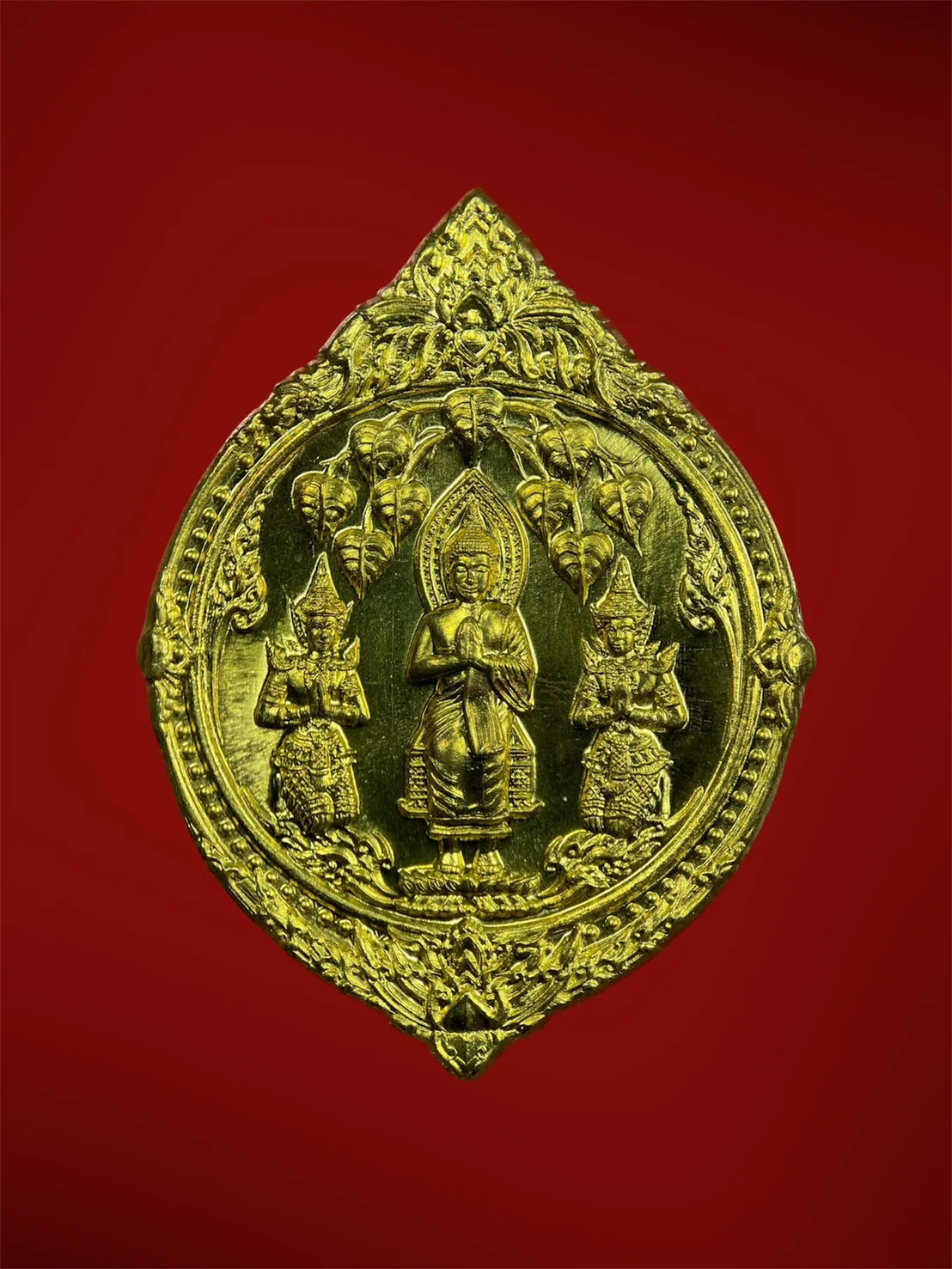 เหรียญหนุนดวง หลังยันต์สามกำเนิด เนื้อทองเหลือง